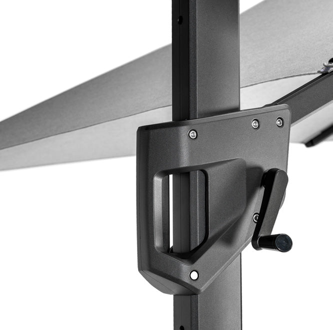 Challenger Zweefparasol in antracite aluminium met zwarte doek 300x400 parasol+voet+hoes