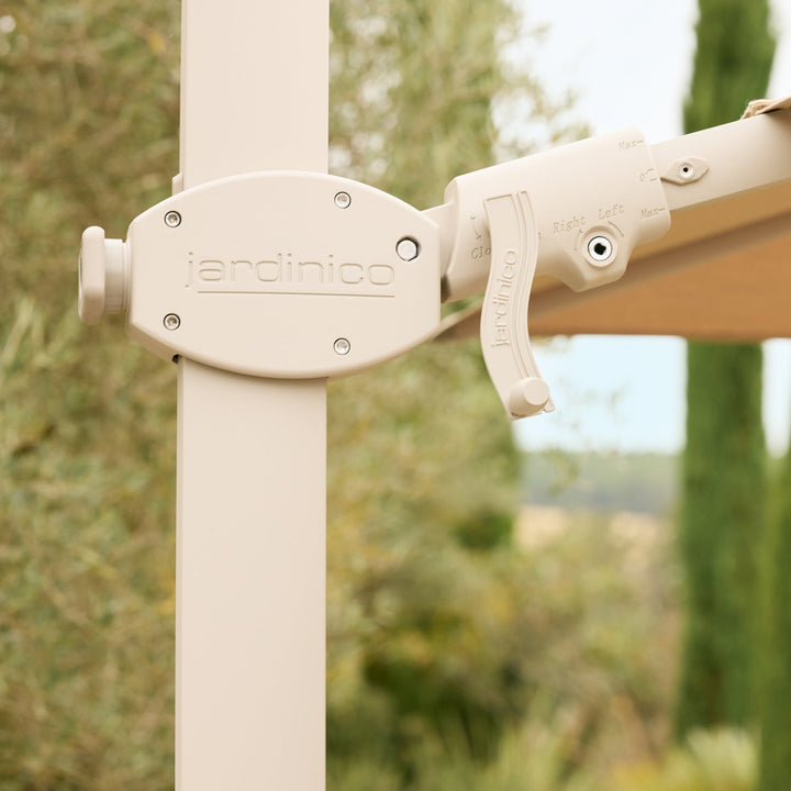 Antego parasol 300x300 sunbrella linen/cloud