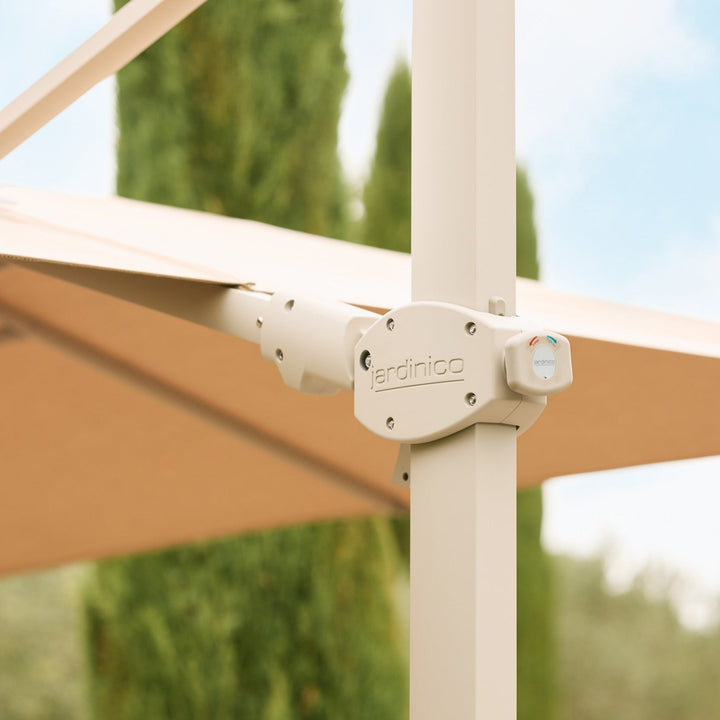 Antego parasol 300x300 sunbrella linen/cloud