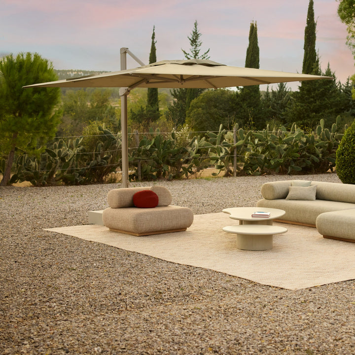 Lima luxe zweefparasol 400x400cm linen