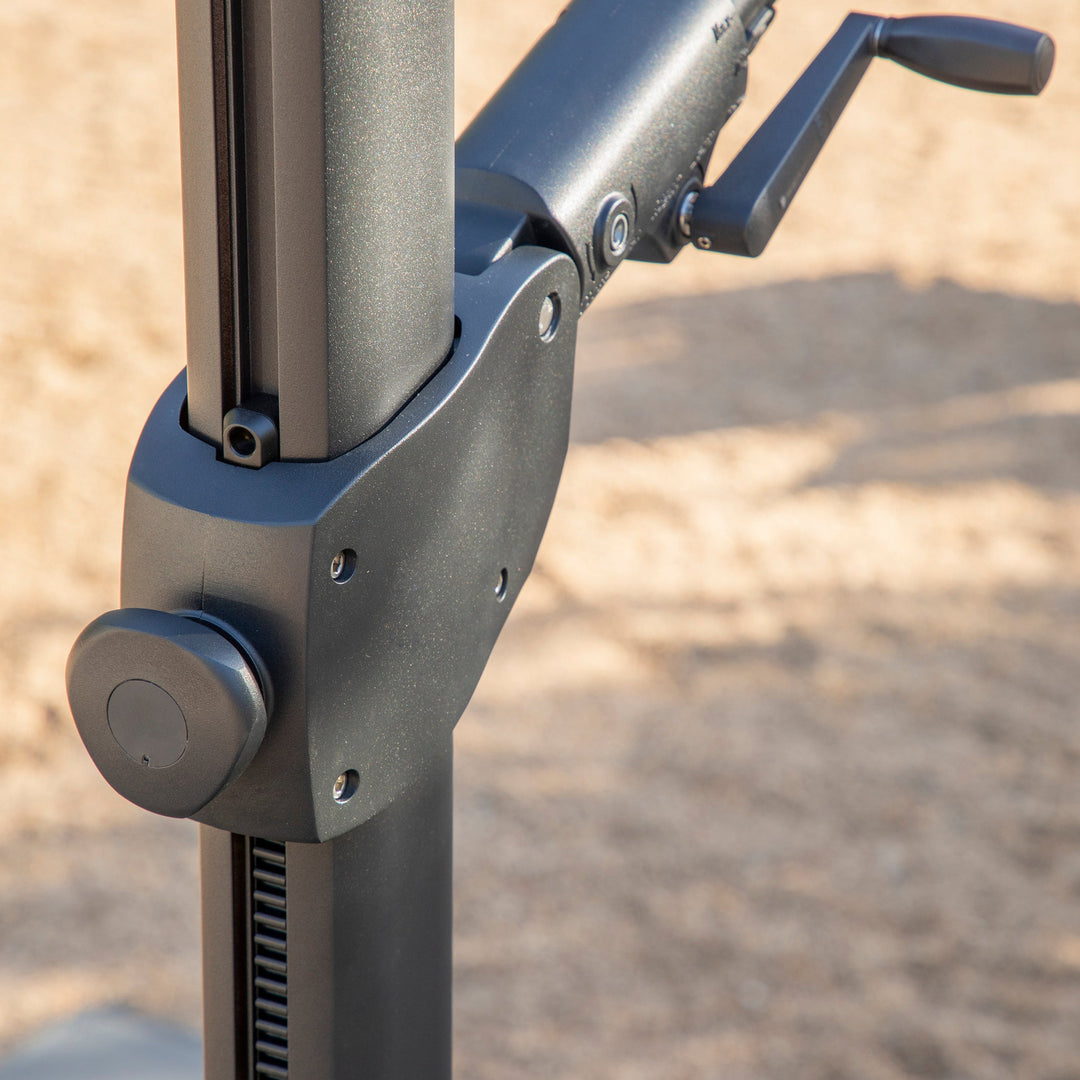 Monaco S Cantilever Parasol 250x250 Sunbrella parasol+base+cover | zwart/charcoal