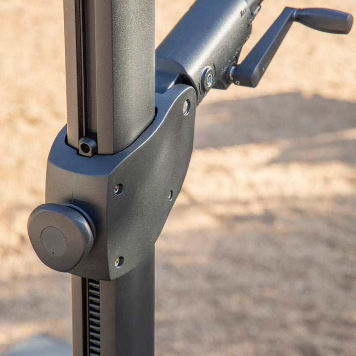 Monaco Cantilever Parasol 300x300 Sunbrella parasol+base+cover | zwart/charcoal