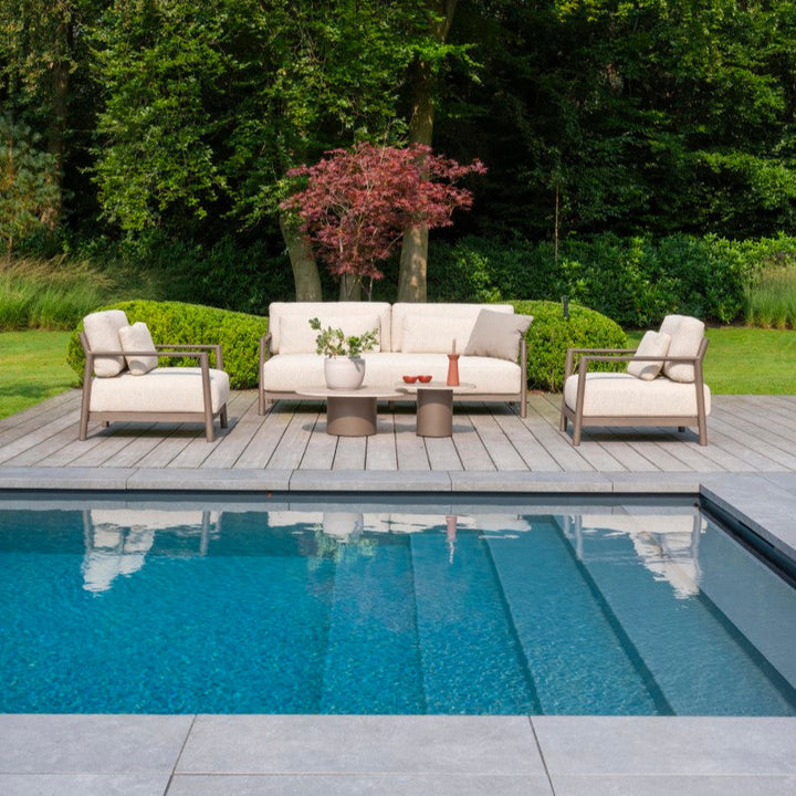 Capresi loungeset in terre aluminium en all-weather kussens