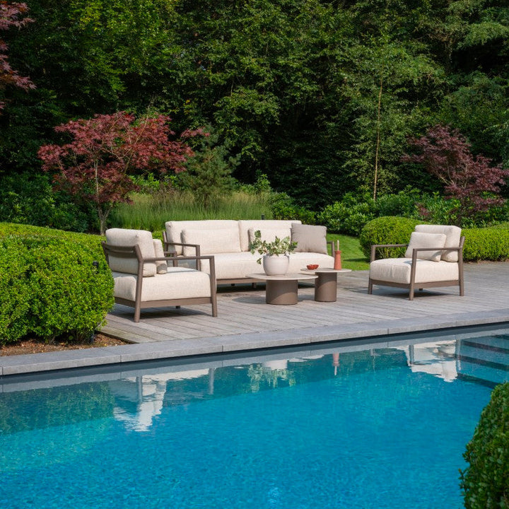 Capresi loungeset in terre aluminium en all-weather kussens