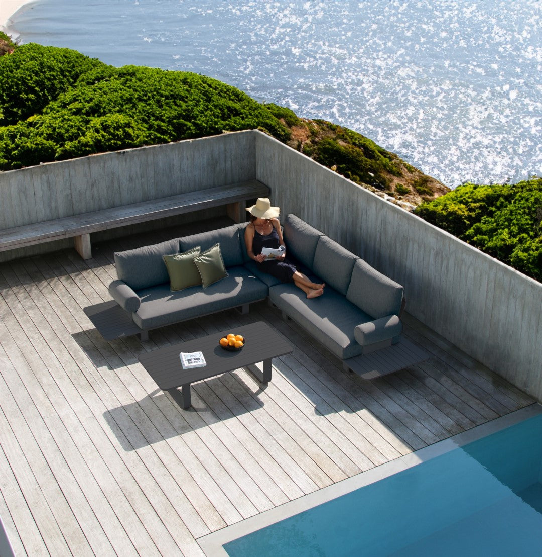 Miami loungeset charcoal mat full aluminium