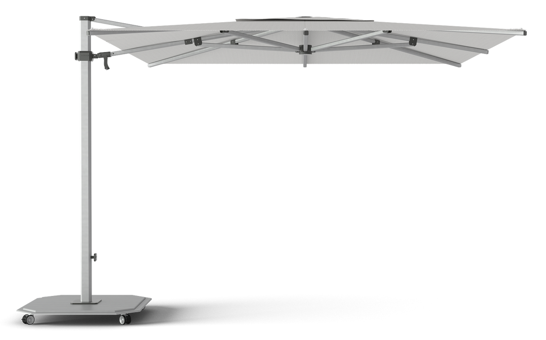 Jardinico Caractère zweefparasols JCP.301 300x300 met parasolvoet en beschermhoes