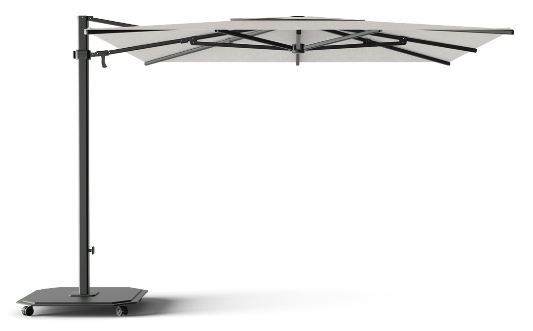 Jardinico Caractère zweefparasols JCP.301 300x300 met parasolvoet en beschermhoes