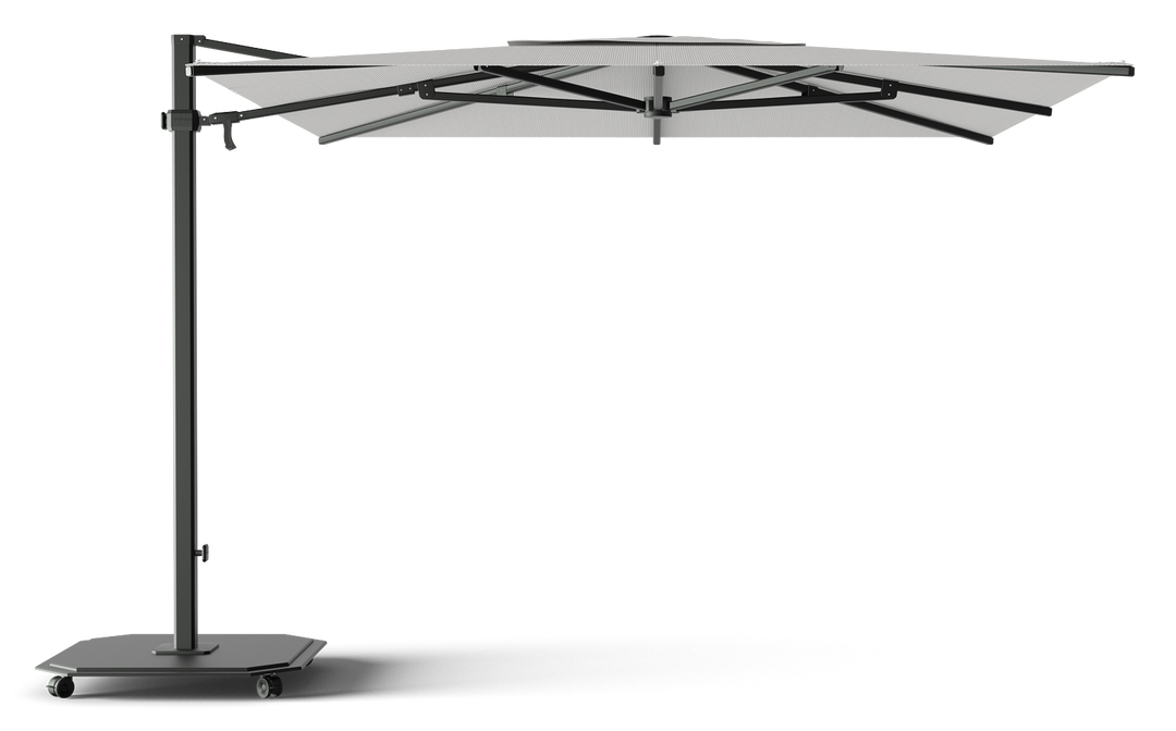 Jardinico Caractère zweefparasols JCP.301 300x300 met parasolvoet en beschermhoes