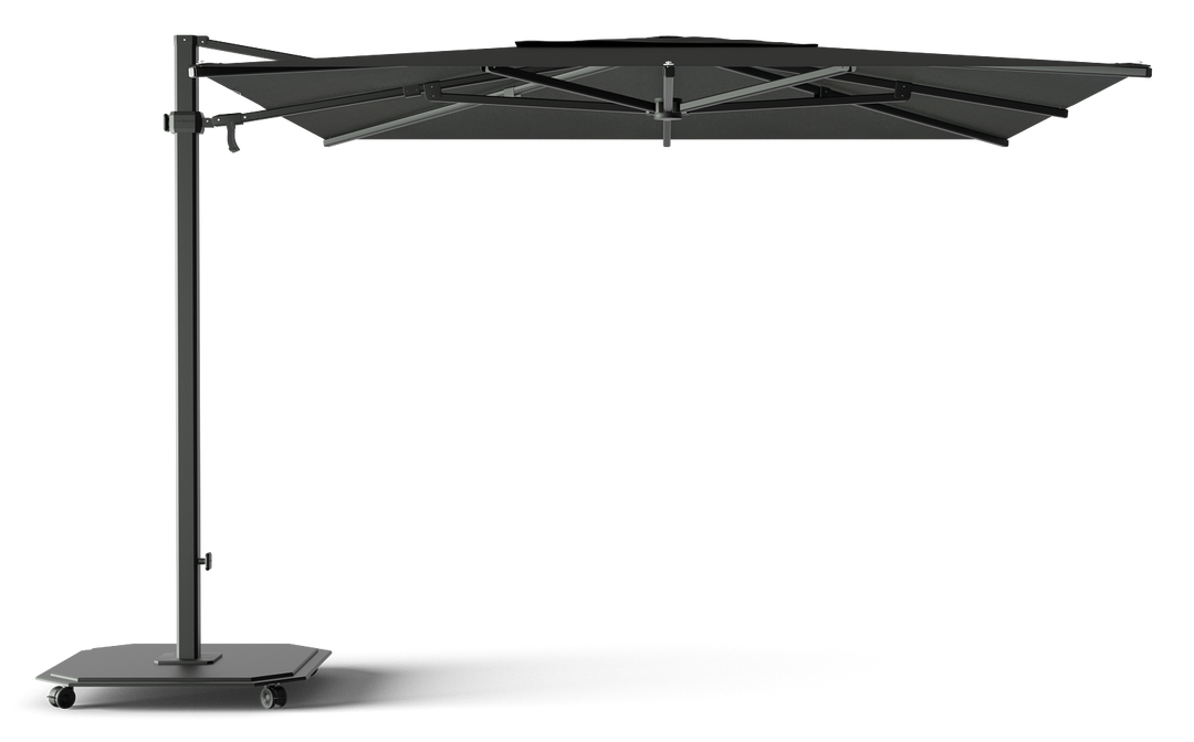 Jardinico Caractère zweefparasols JCP.301 300x300 met parasolvoet en beschermhoes