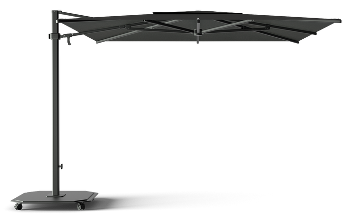 Jardinico Caractère zweefparasols JCP.301 300x300 met parasolvoet en beschermhoes