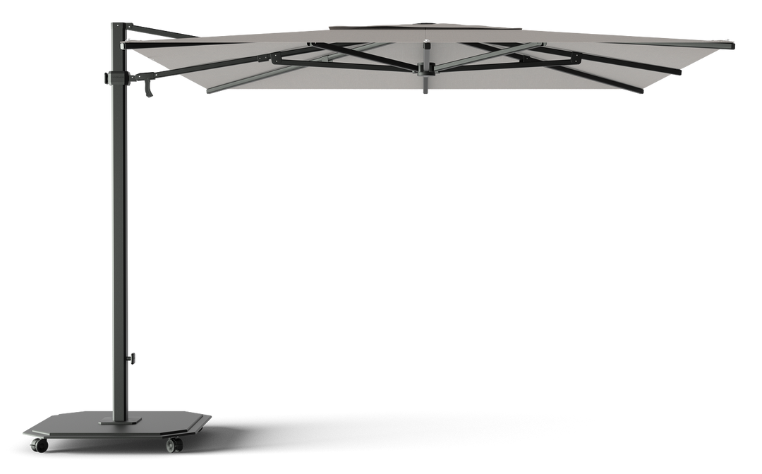 Jardinico Caractère zweefparasols JCP.301 300x300 met parasolvoet en beschermhoes