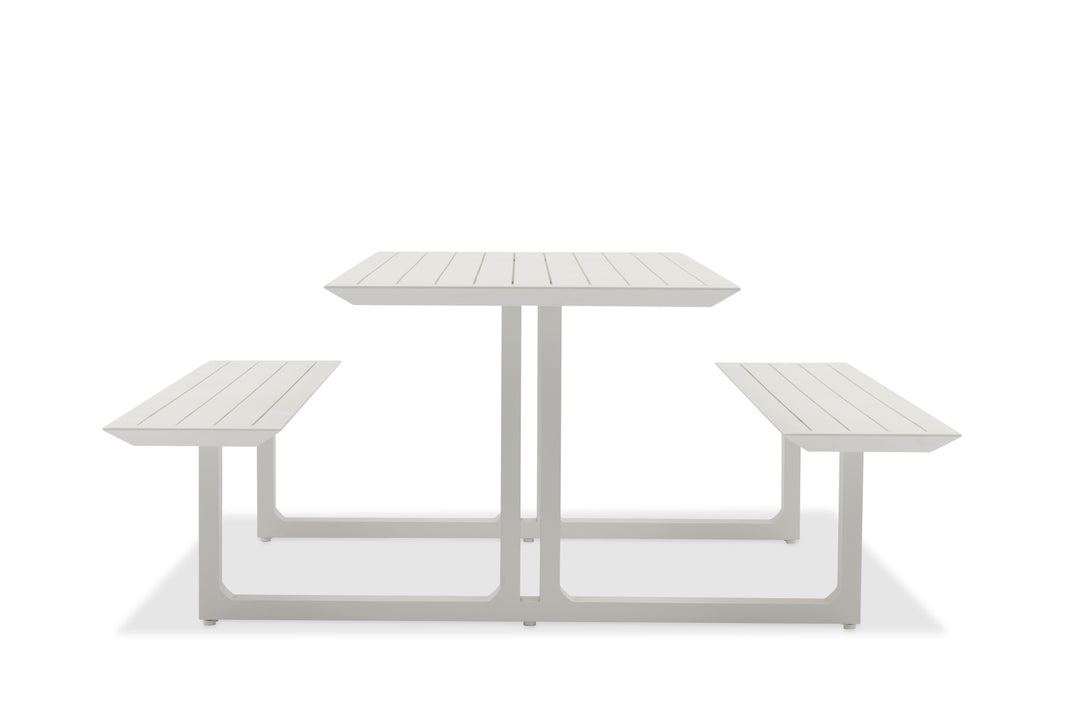 Table de pique-nique Cabo 240cm en aluminium blanc