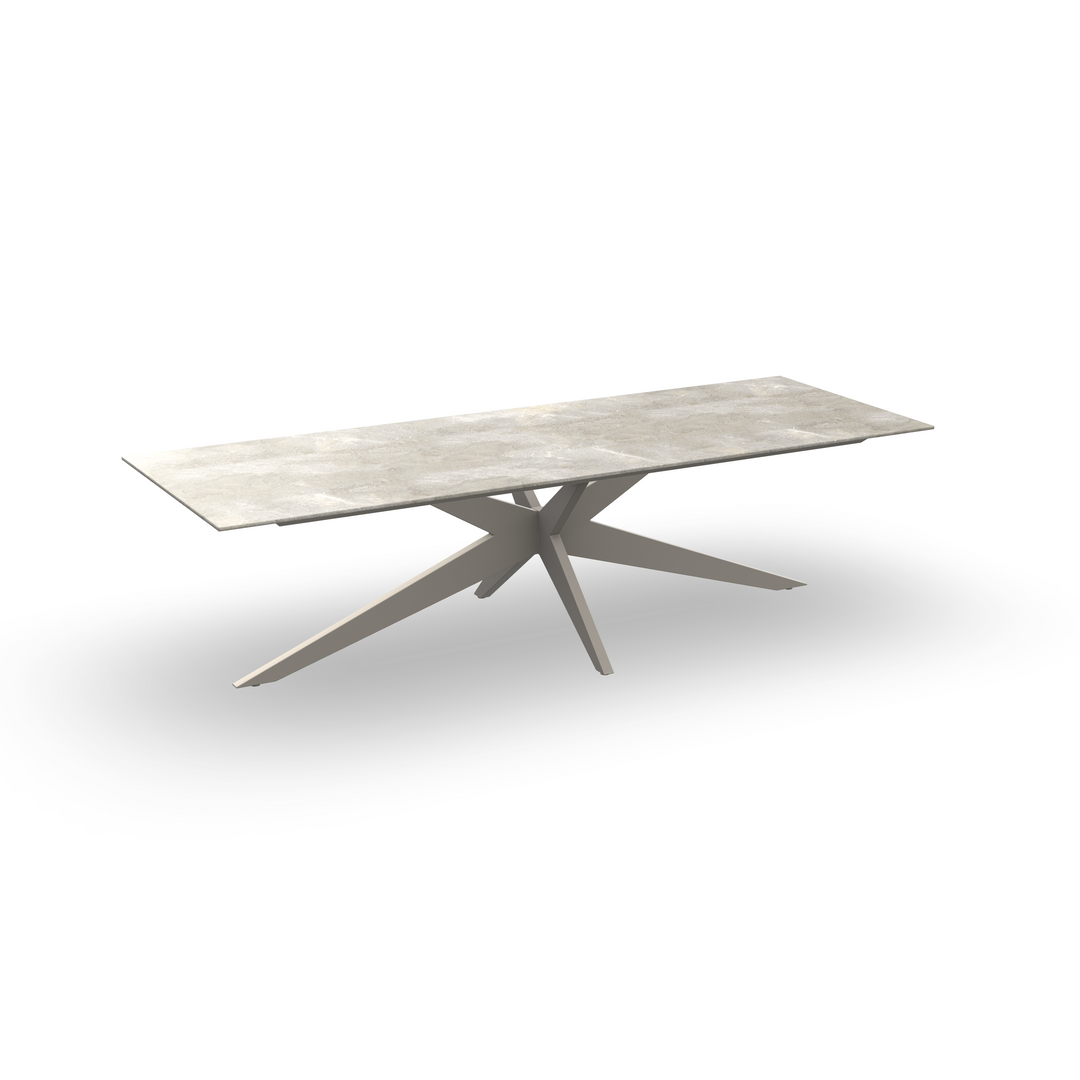 Yate garden table 280x100 sand aluminium frame and full ceramic palladium grey tabletop