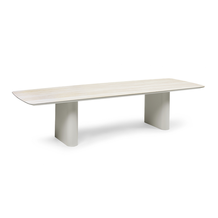 Amorelli tuintafel in beige aluminium met keramisch tafelblad 300x105