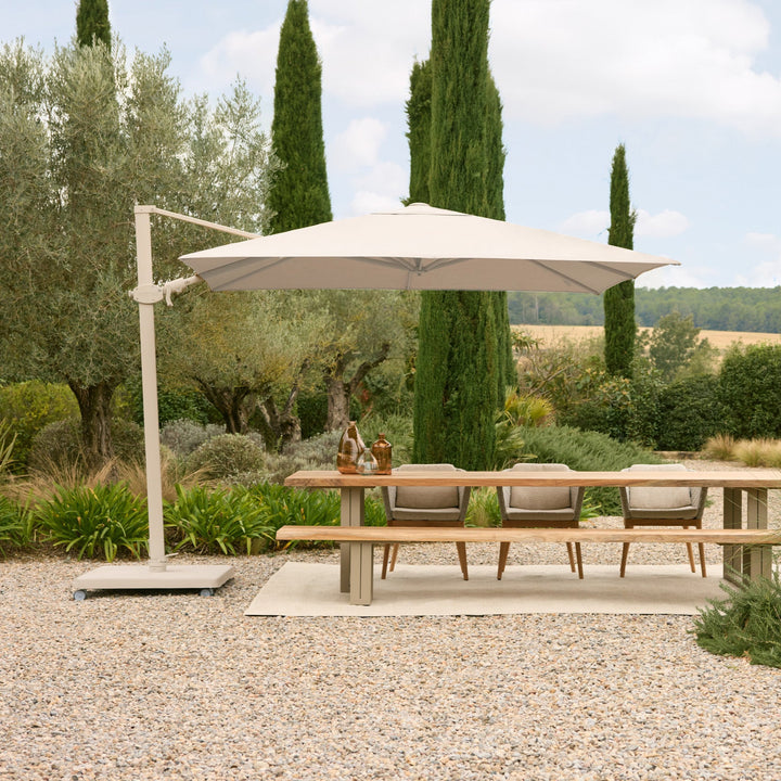 Antego parasol 300x300 sunbrella linen/cloud