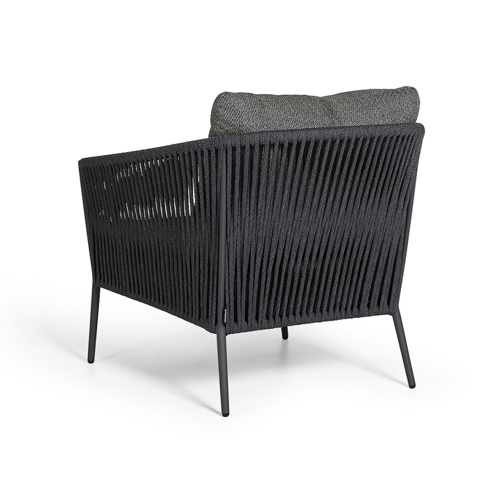 Fortuna 1-zit loungezetel in charcoal aluminium en all-weather kussens