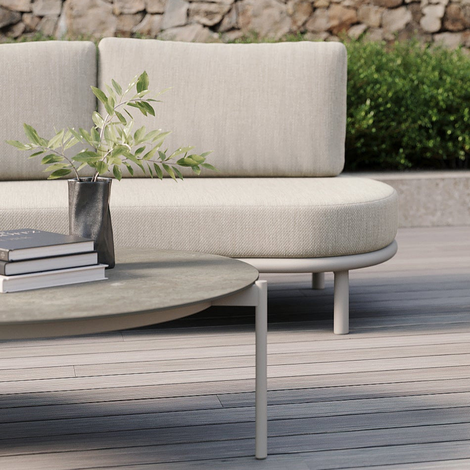 Organo loungeset in beige aluminium en all-weather kussens