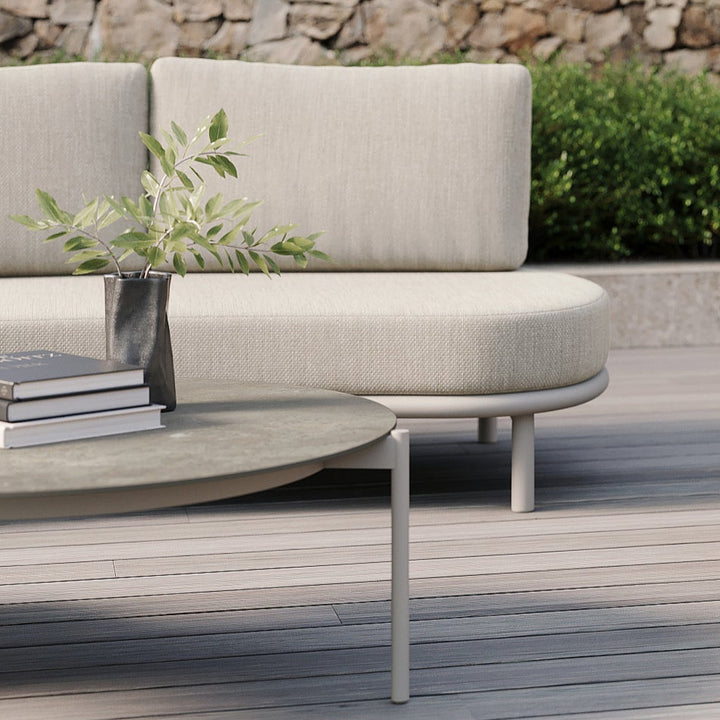 Organo loungeset in beige aluminium en all-weather kussens