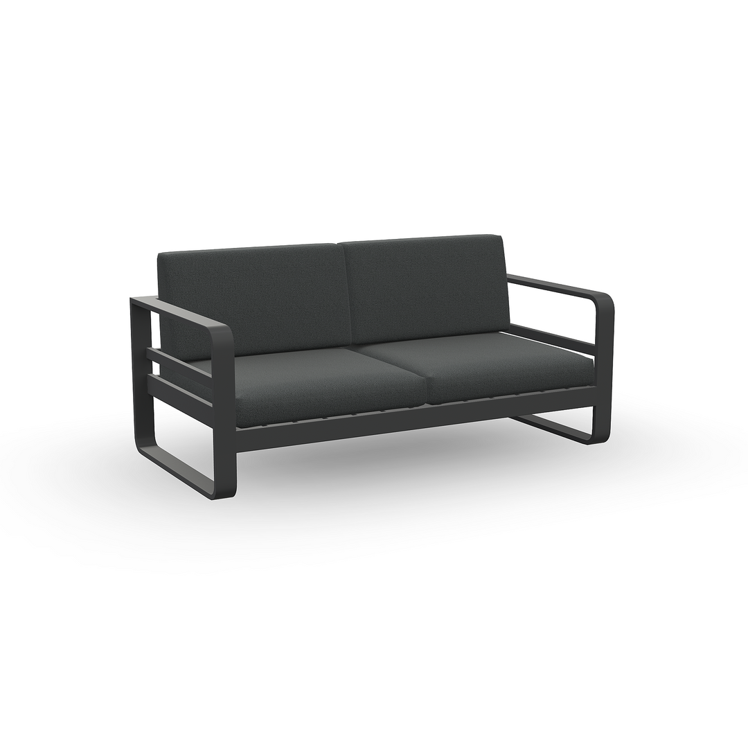 Reno 2-zit loungebank in antraciet aluminium en all-weather kussens