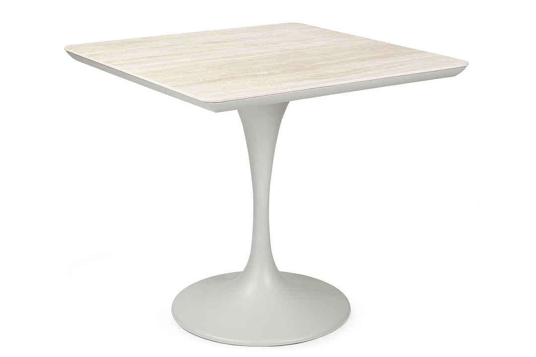 Siena tuintafel in beige (dune) aluminium 80x80cm met keramiek