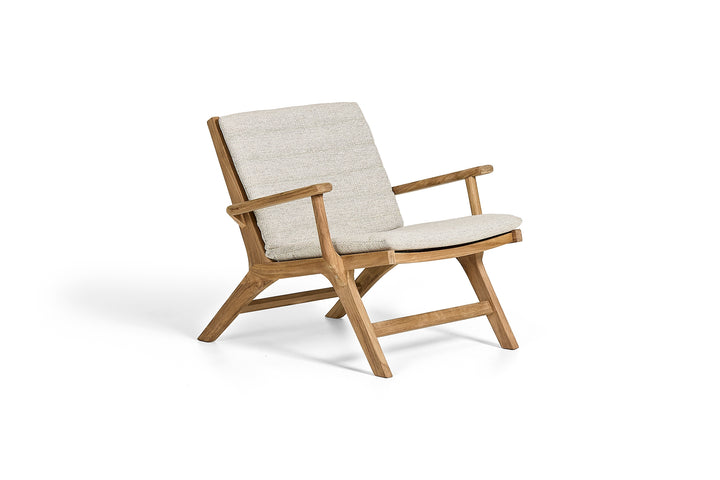 Koozy loungestoel in teak met armleuningen