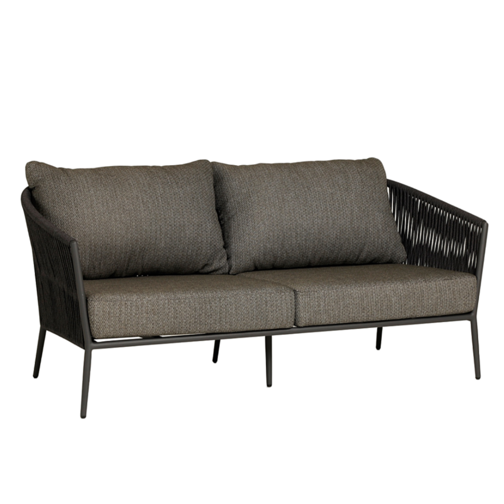 Fortuna 2.5-zit loungbank in charcoal aluminium en all-weather kussens