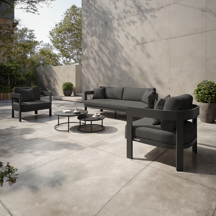 Domani loungeset in antracite (charcoal) aluminium en all-weather kussens