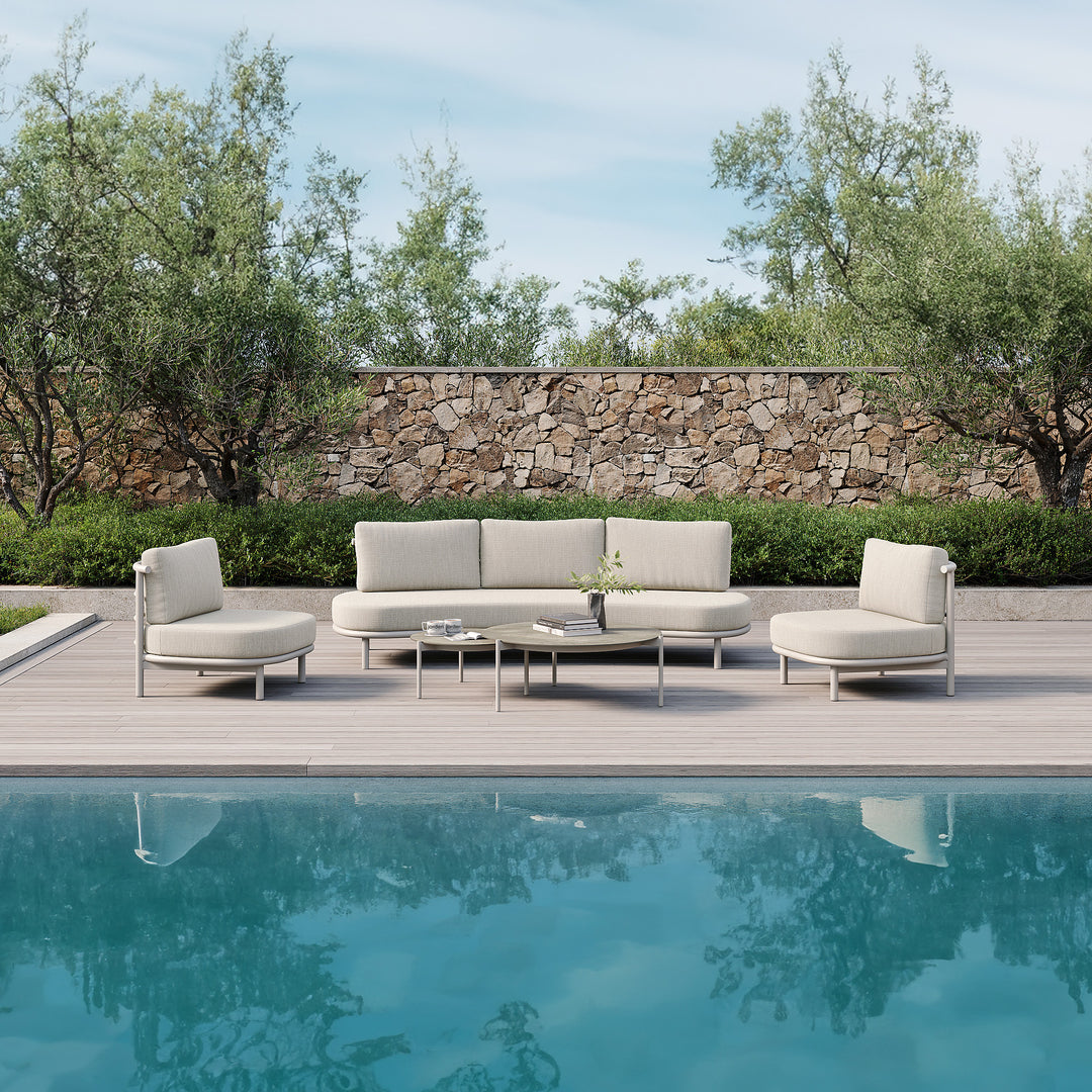 Organo loungeset in beige aluminium en all-weather kussens