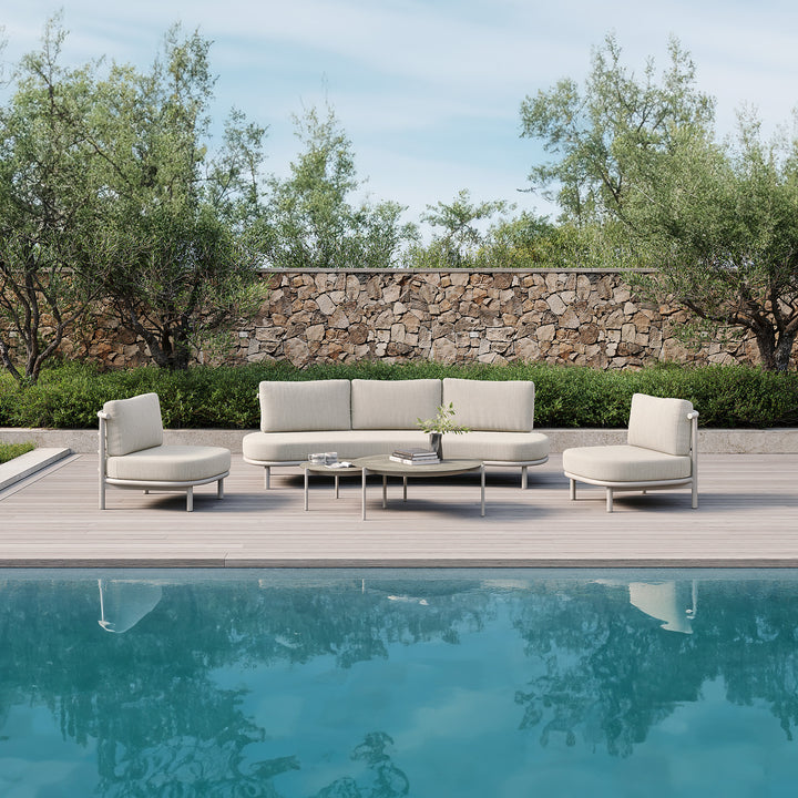 Organo loungeset in beige aluminium en all-weather kussens