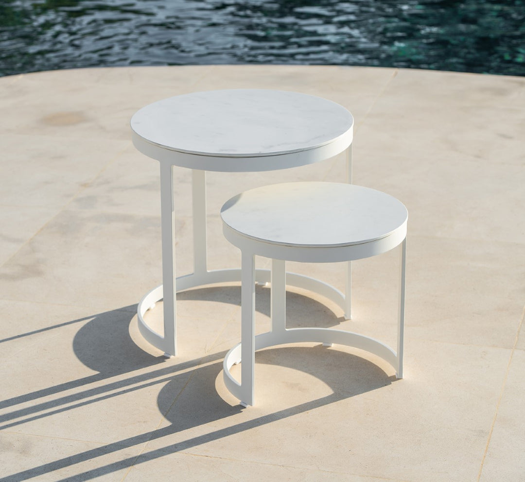 Bertus side table white | Ceramic graduario