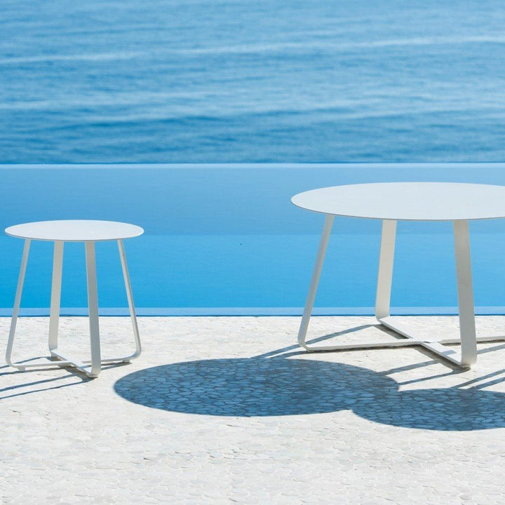 Table basse Elko en aluminium blanc Ø 45cm