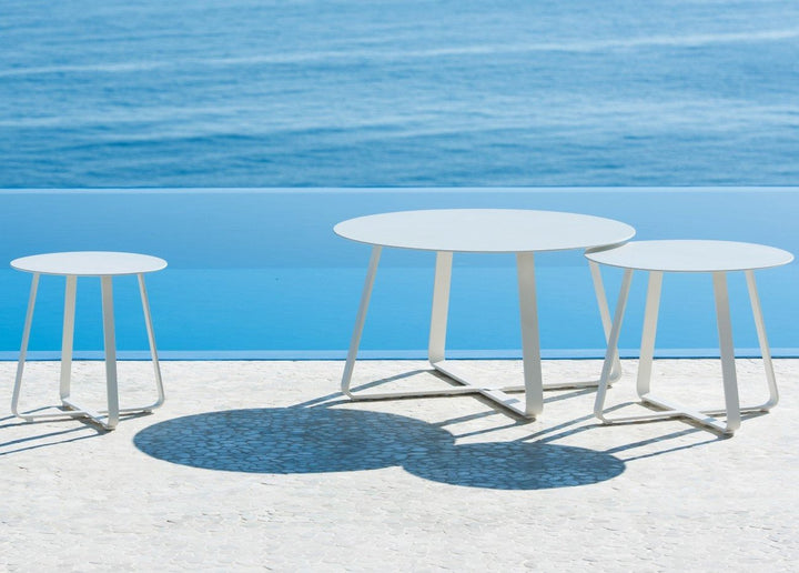 Table basse Elko en aluminium blanc Ø 60cm