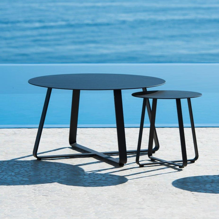 Elko koffietafel in antraciet aluminium Ø 90cm