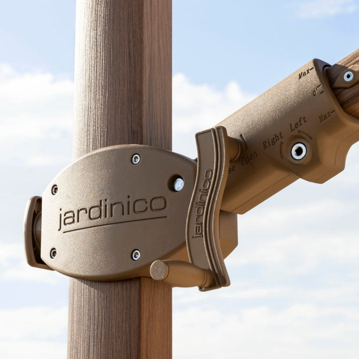 Antego parasol 300x300 sunbrella Teak / Solid black