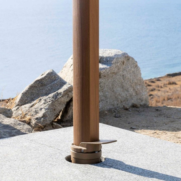 Antego parasol 300x300 sunbrella Teak / Naturel