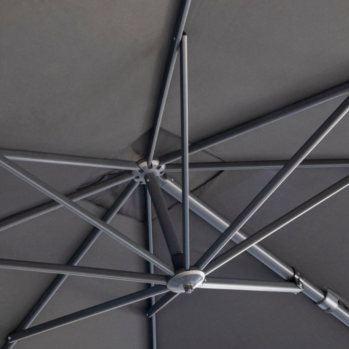 Monaco Zweefparasol 300x300 Sunbrella parasol+voet+hoes | zwart/charcoal