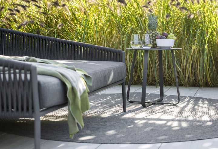 Elko koffietafel in antraciet aluminium Ø 90cm