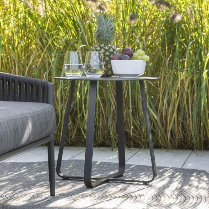 Elko koffietafel in antraciet aluminium Ø 45cm