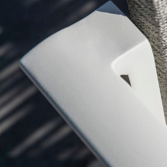 Sevilla stapelbare tuinstoel in wit aluminium en lichtgrijze textilene