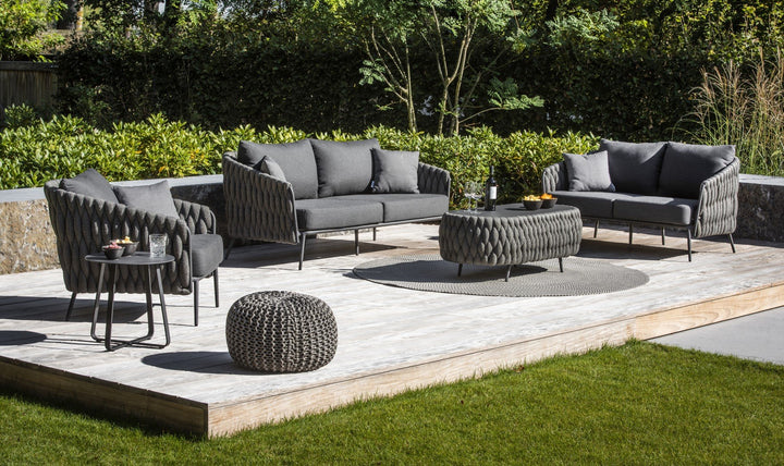 Elko koffietafel in antraciet aluminium Ø 90cm