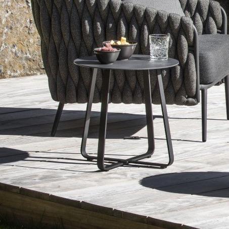 Elko koffietafel in antraciet aluminium Ø 60cm