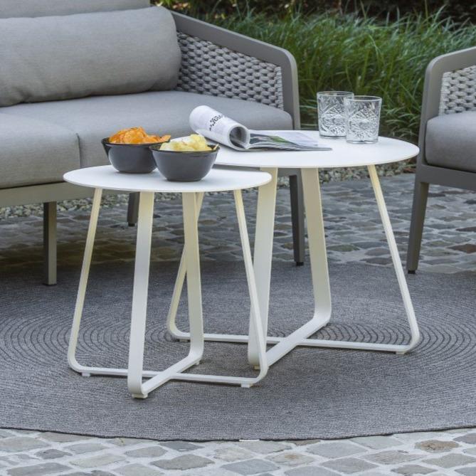 Table basse Elko en aluminium blanc Ø 45cm