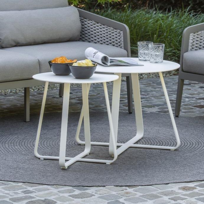 Table basse Elko en aluminium blanc Ø 60cm