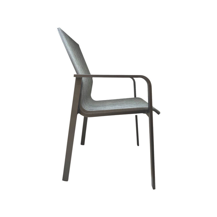 Evora stapelbare tuinstoel in antracite aluminium en donkergrijs batyline