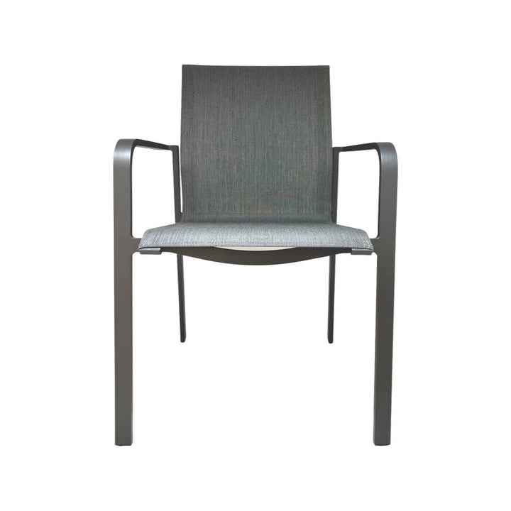 Evora stapelbare tuinstoel in antracite aluminium en donkergrijs batyline