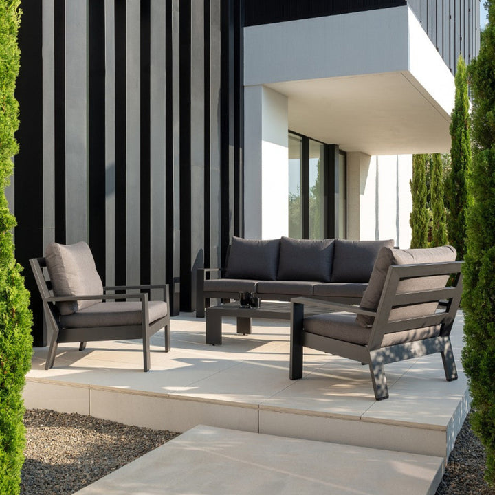 Merano loungeset charcoal mat