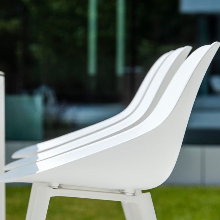 Chaise de jardin Galati en aluminium blanc et plastique blanc