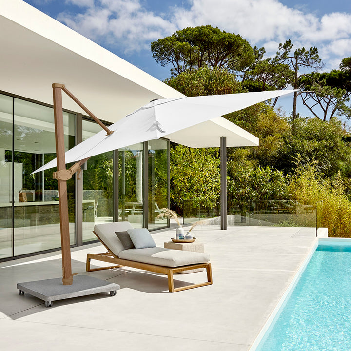 Antego parasol 300x300 sunbrella Teak / Naturel