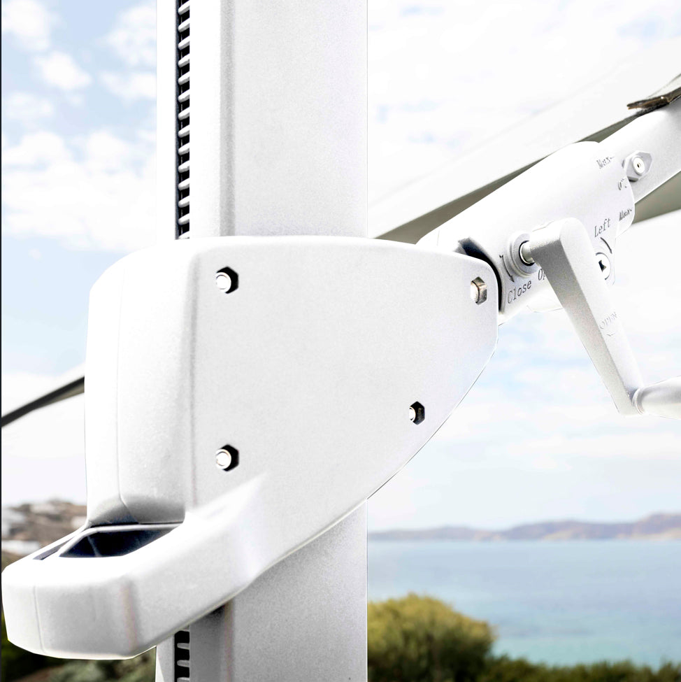 Azore Zweefparasol 300x300 parasol+voet+hoes Acryl White/Cloud