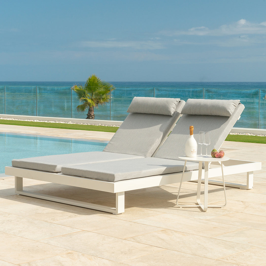 Fano sunlounger double white